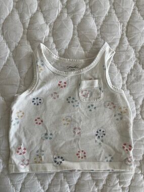 Carter's White Tank Top with Multicolor Pastel Dot Circles